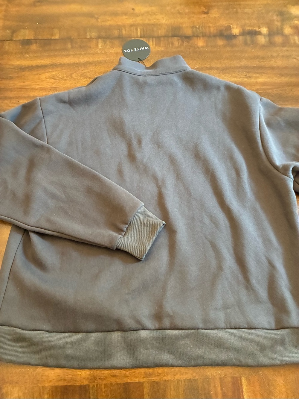 White Fox High Standard Zip Front Sweater Women’s Medium Large Shadow Gray NWT - Picture 5 of 5